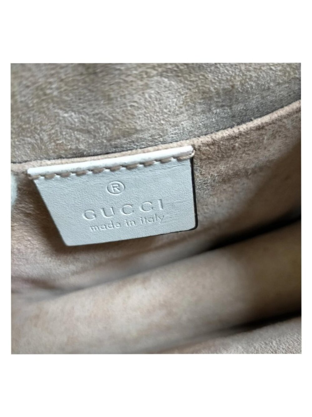 Authentic Gucci Sylvie Mini Top Handle White Leather Web Stripe Chain Crossbody - Picture 16 of 16